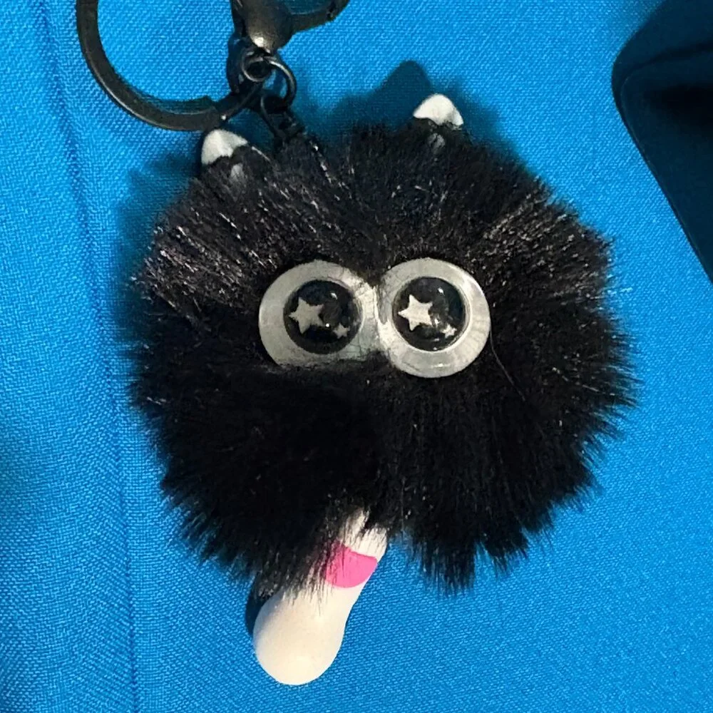 Cute Pom Pom Cat Phone Car Pendant Girl Key Chain Handbag Chain New